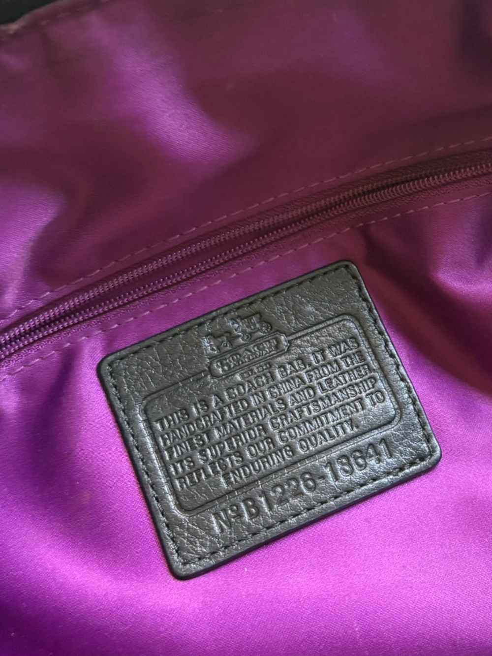Coach Black Leather Tote Bag with Cherry Charm - Picture 7 of 7